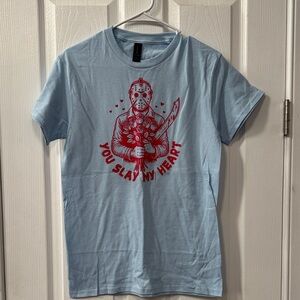Gildan Light Blue 'You Slay My Heart' Graphic Tee